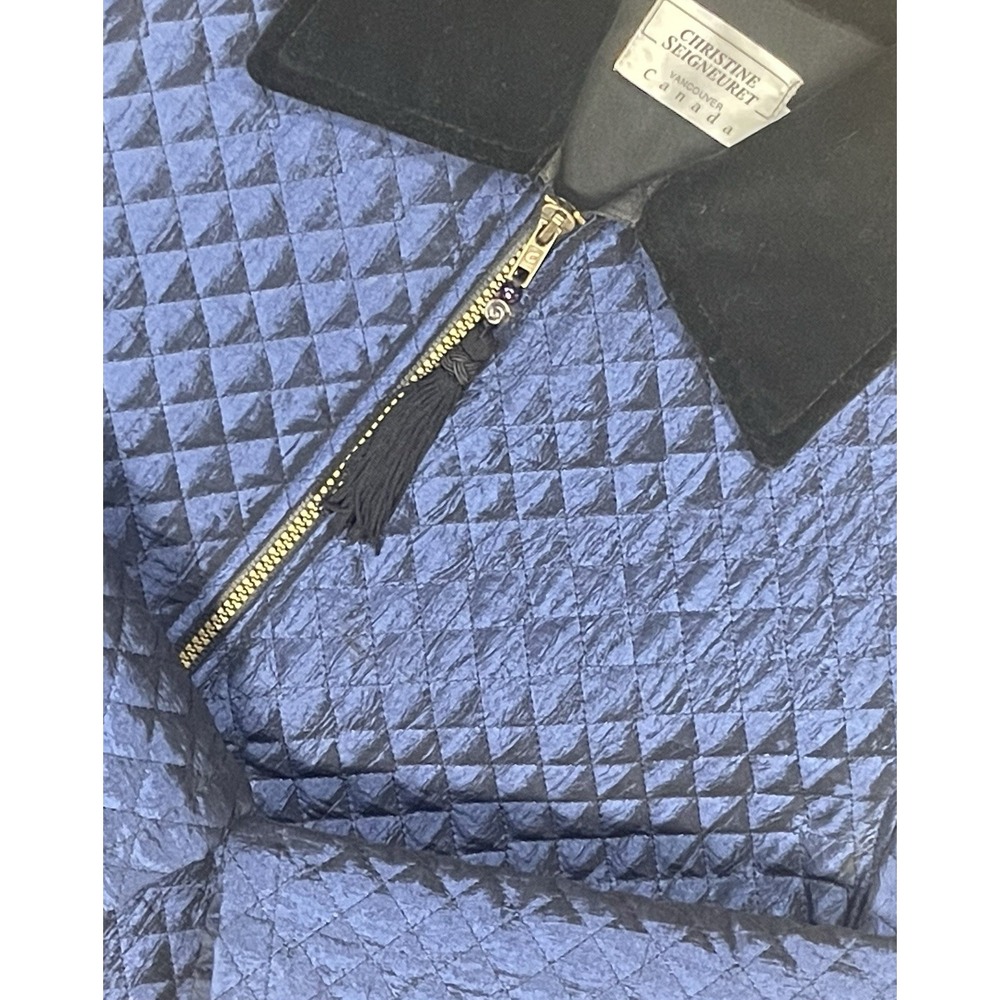 Christine Seineuret Quilted Full Zip Jacket With Dogs Women's Small Petite - Picture 4 of 9
